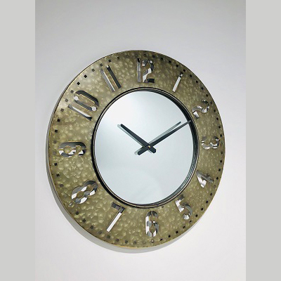 Laser Cut Metal Wall Clock Mirror 